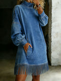Women's Casual Stylish Denim Tassel Dress