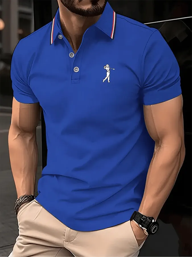 Men's Golf Casual Printed Casual Polo Shirt