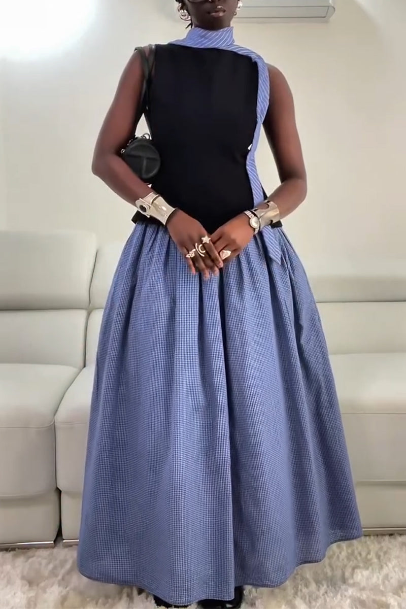 Women's Elegant and Casual Round Neck Sleeveless Top or Skirt