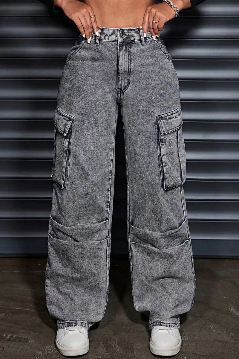 Women's Chic Street Pocket Denim Jeans