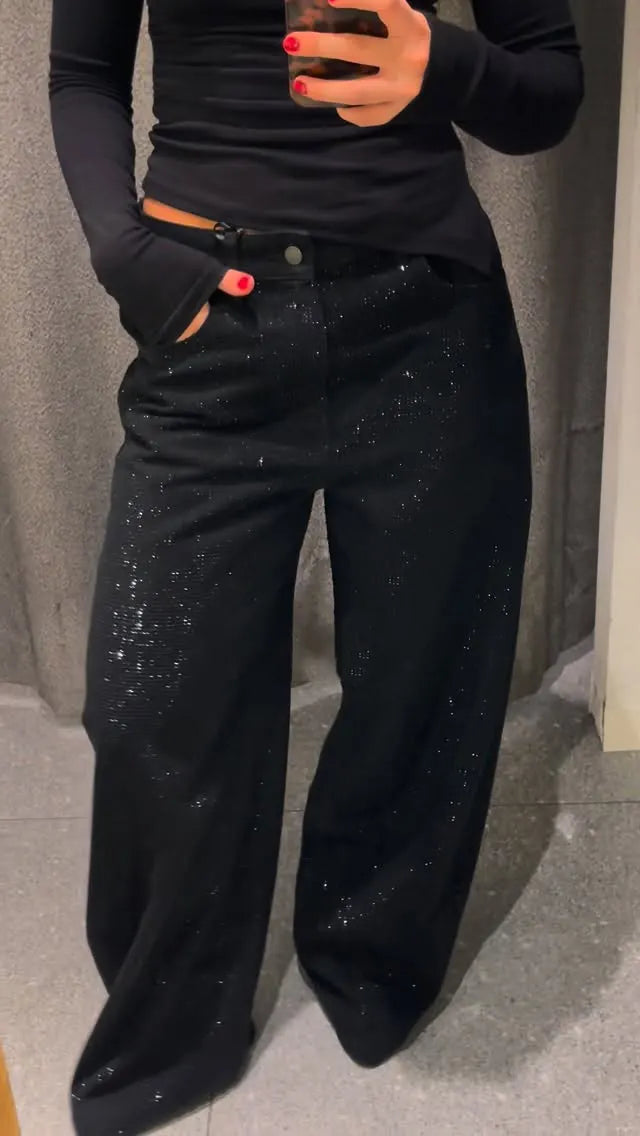 Ladies' Effortless Glam Sequin Pants