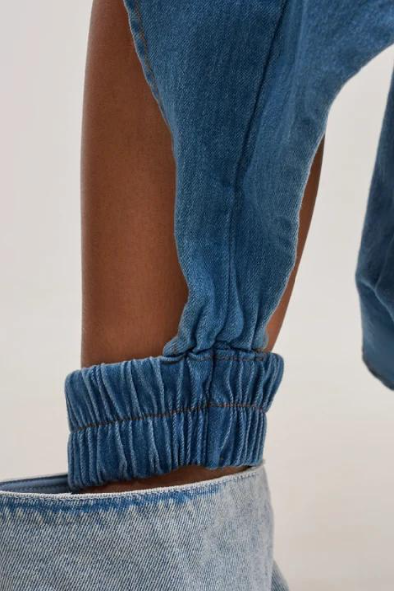 Women's Strapless Laundry Irregular Sexy Casual Denim Jumpsuit