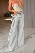 Women's Washed and Spliced Casual Jeans