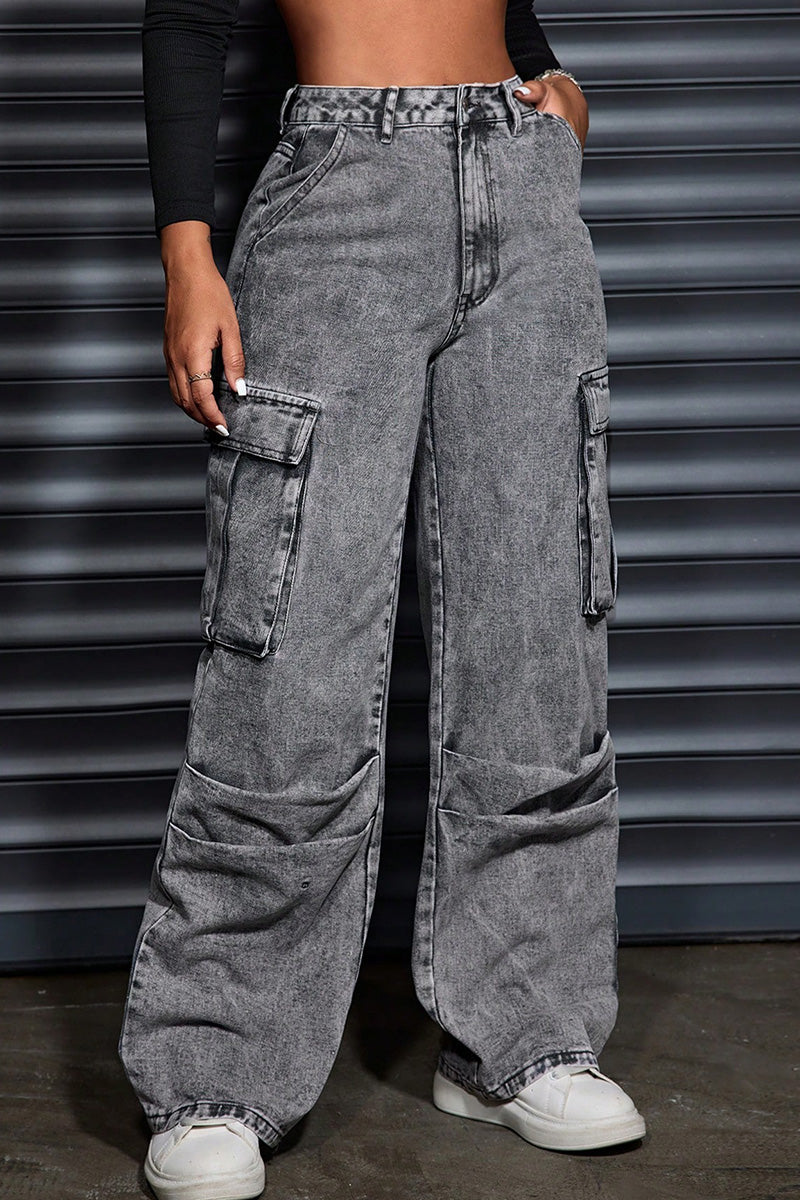 Women's Chic Street Pocket Denim Jeans