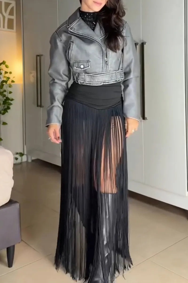 Women's Fashion Fringe Decoration Skort