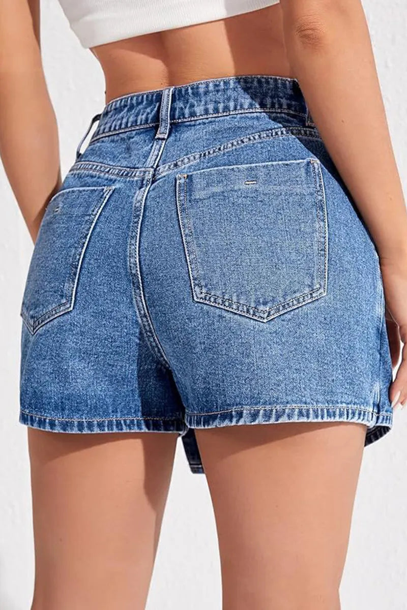Women‘s High-Slit Clean Denim Skort