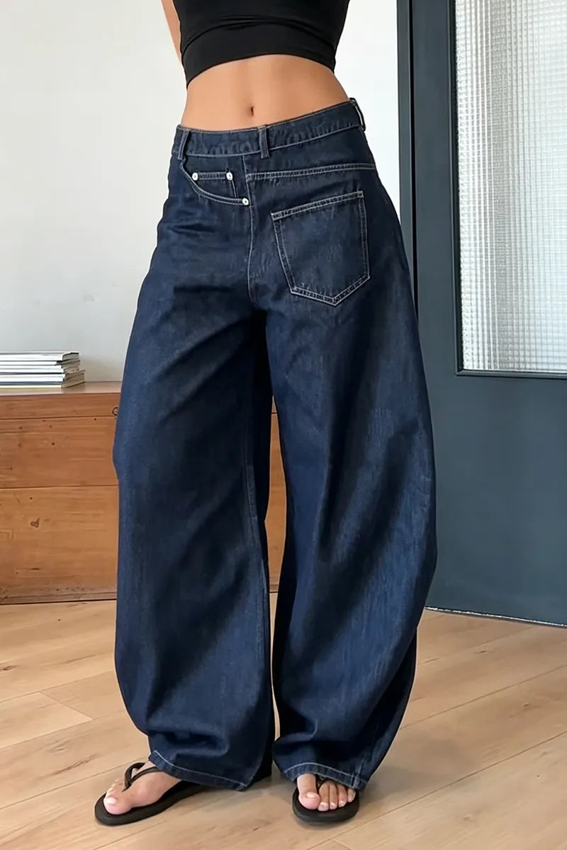 Women's Fashion Asymmetric Wide Leg Jeans