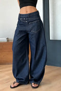 Women's Fashion Asymmetric Wide Leg Jeans