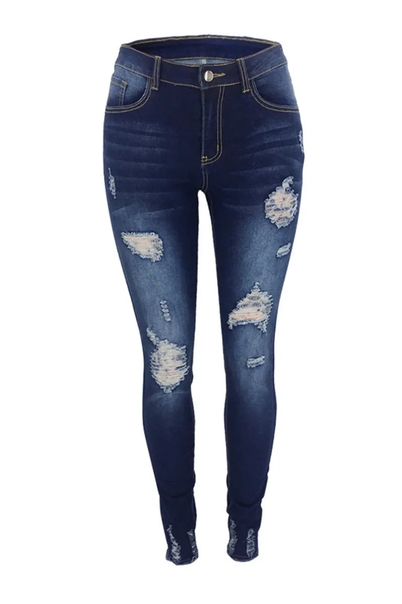 Women’s Low-Rise Ripped Stretch Jeans