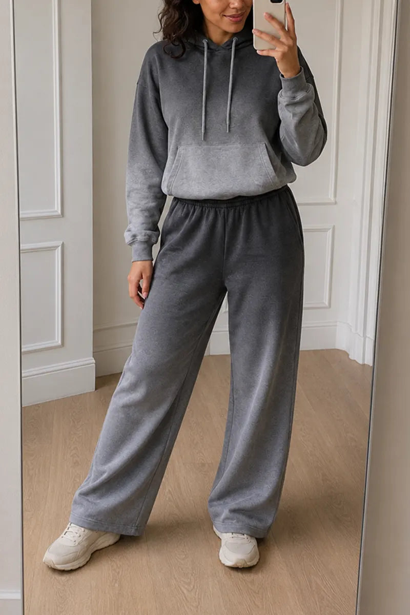 Relaxed Hoodie & Wide-Leg Pants Set