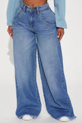 Retro Casual Frayed Cuff  Baggy Jans