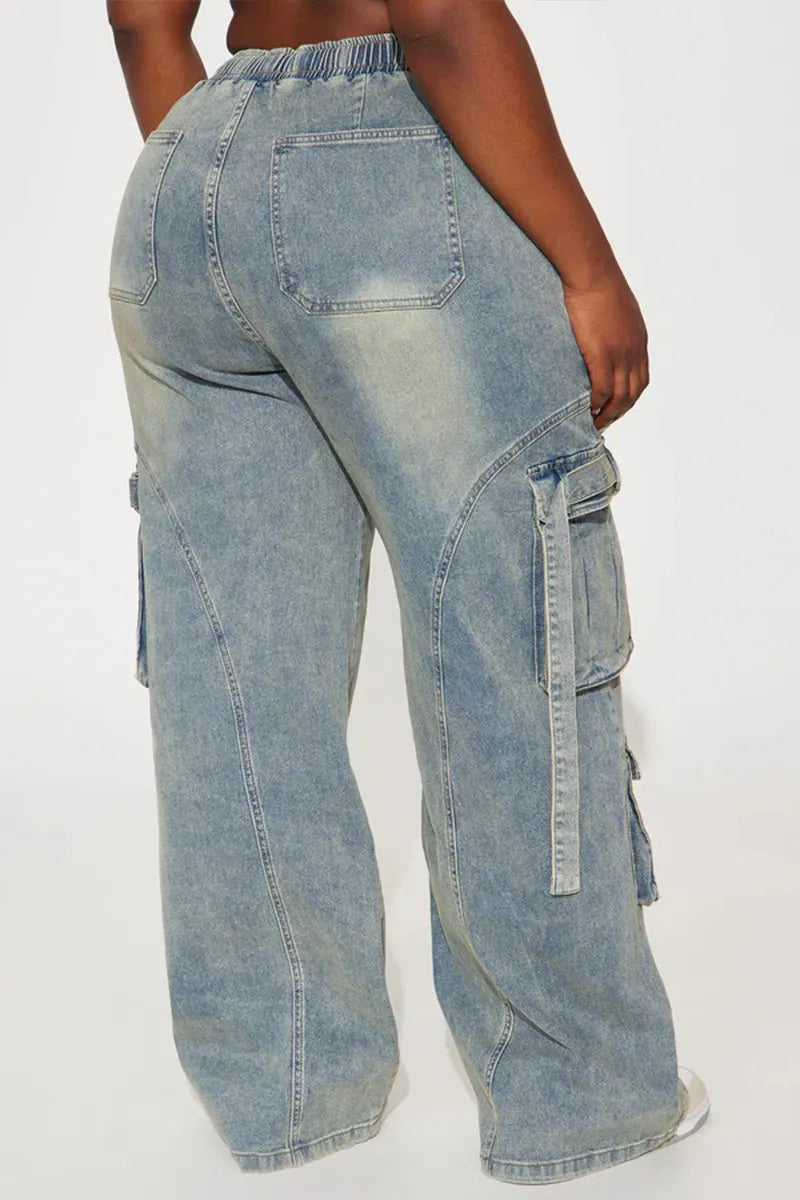Women's High-Waist Tied Waistband Stretch Jeans