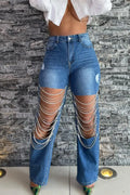 Women's Y2k Cutout Charm Wide Leg Jeans