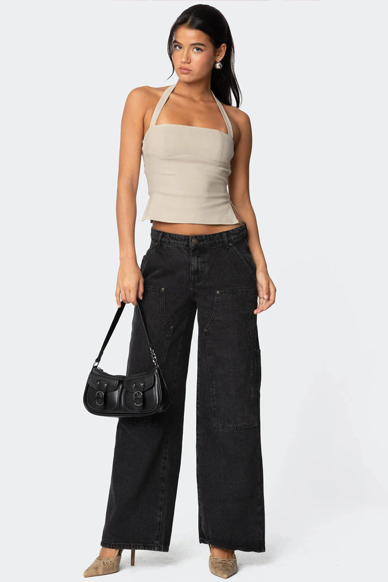 Women's Stretchy Comfort Flex Waist Cargo Jeans
