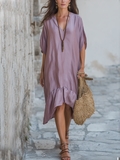 Bohemian Purple Ruffled Dress
