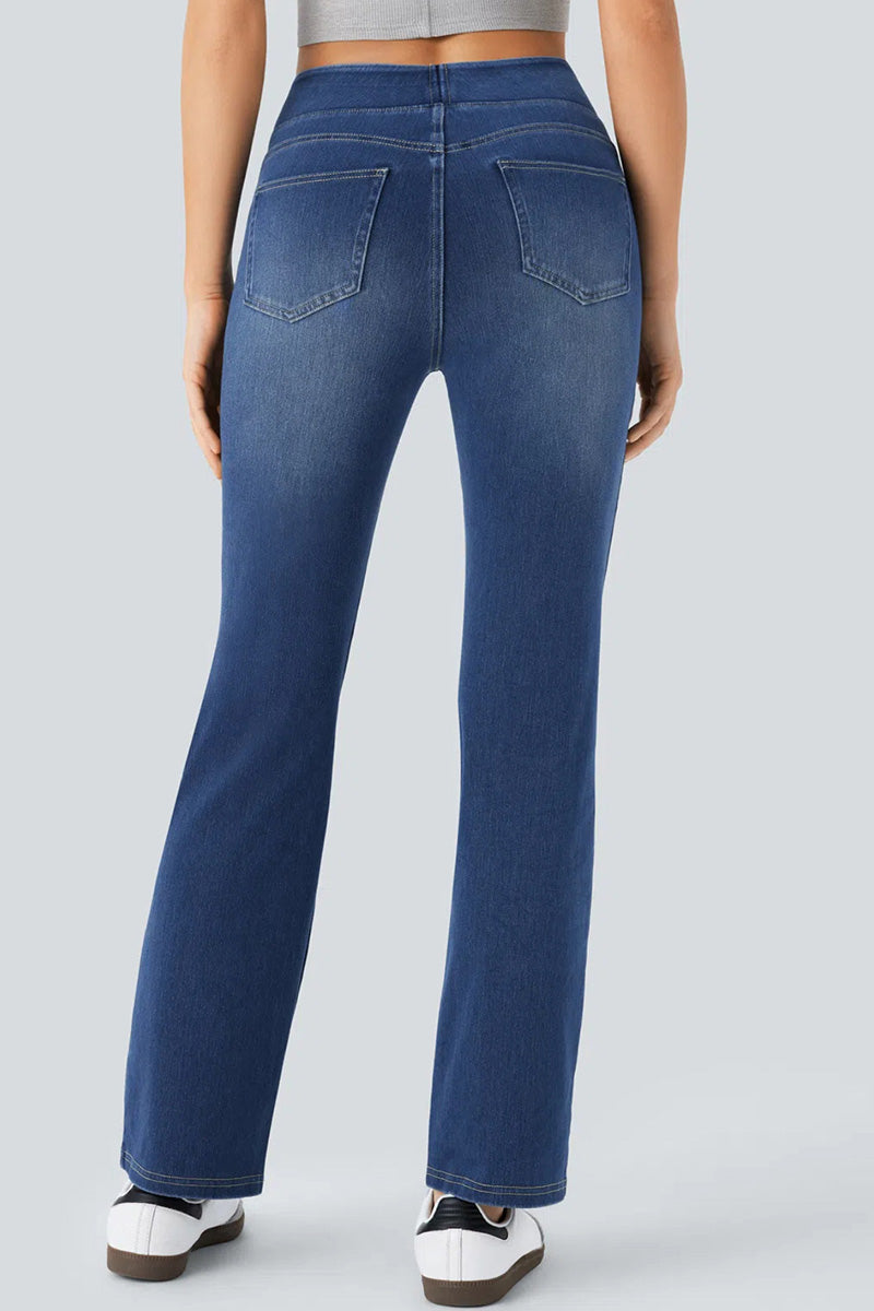 Ladies' Fashion Slim-Fit Draping Jeans