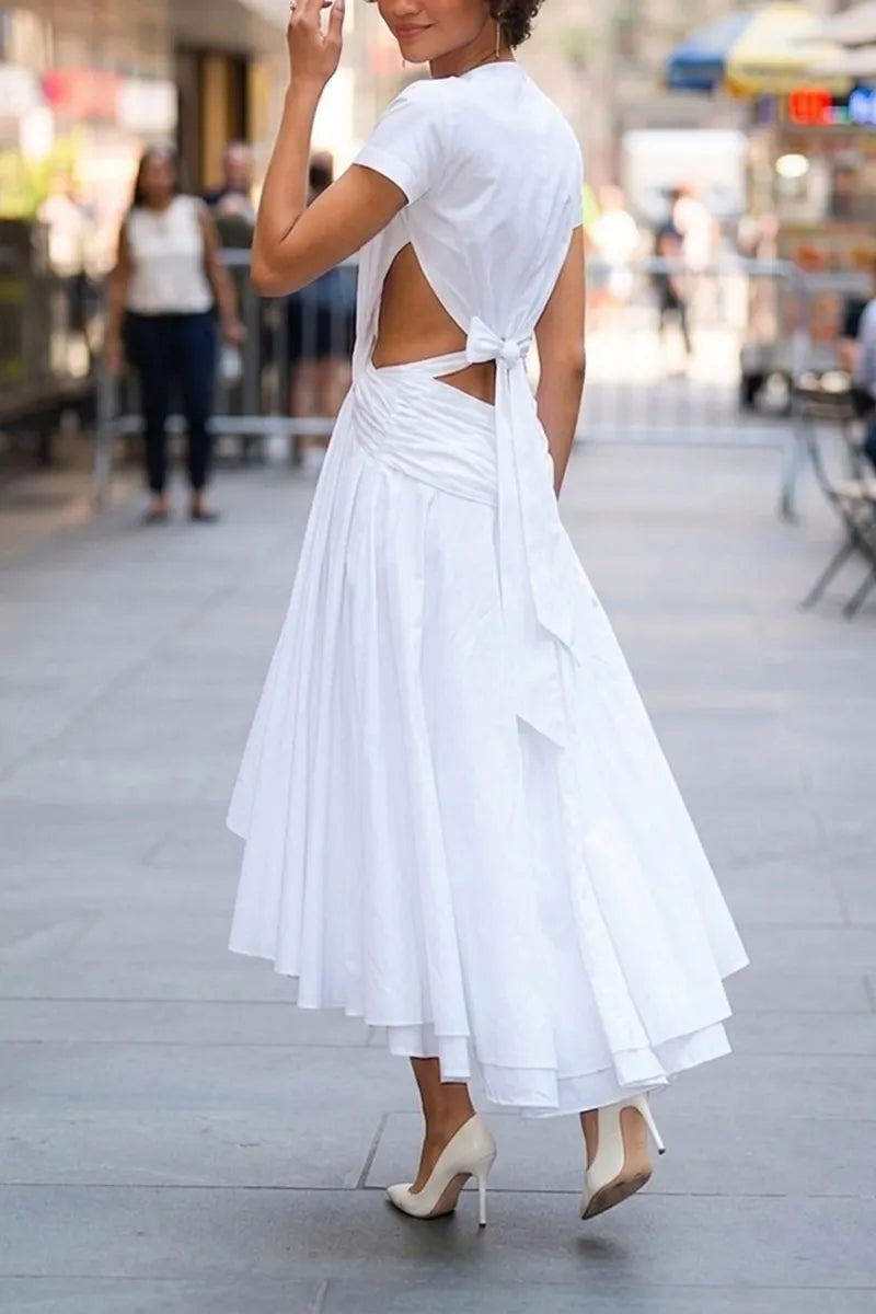Women's Fashion Design Sense Cut Out A Line Hem Maxi Dress