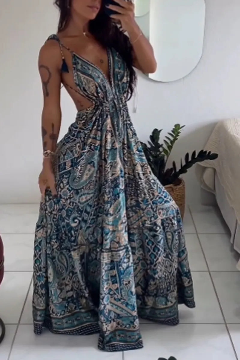 Ladies' Hot Selling Casual Elegant Backless Long Dress