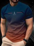 Men'S Casual Colorblock Striped Graphic T-Shirt