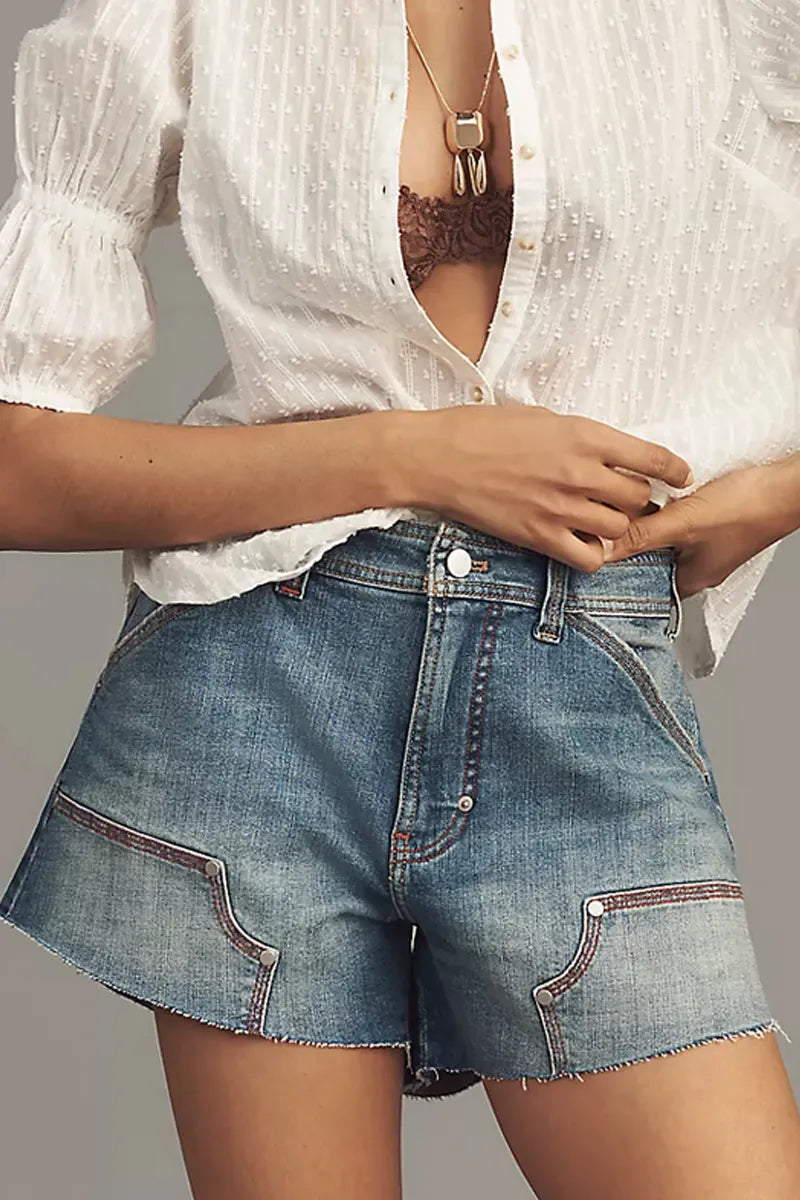 Ladies' Casual Best-Selling Cutting Workwear Denim Shorts