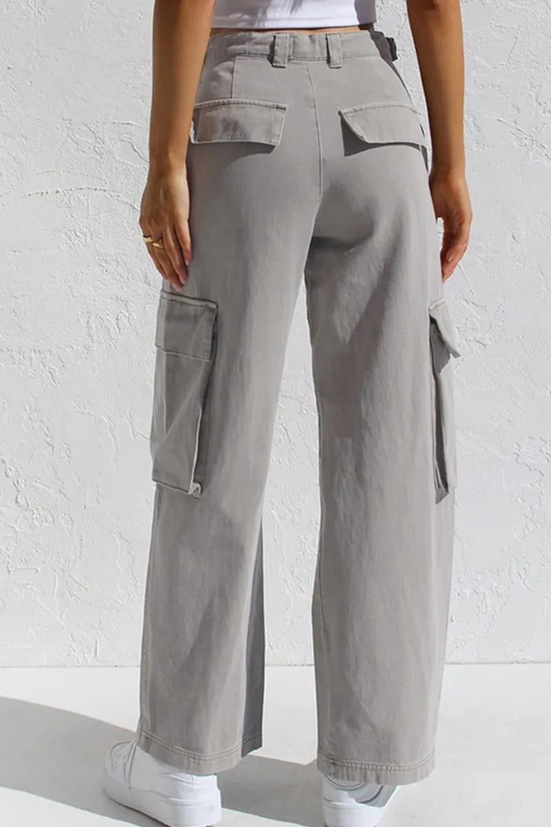 Ladies' Stylish Utility Cargo Jeans With Pockets