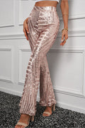 Women's Stylish Sequin Paneled Straight Leg Pants