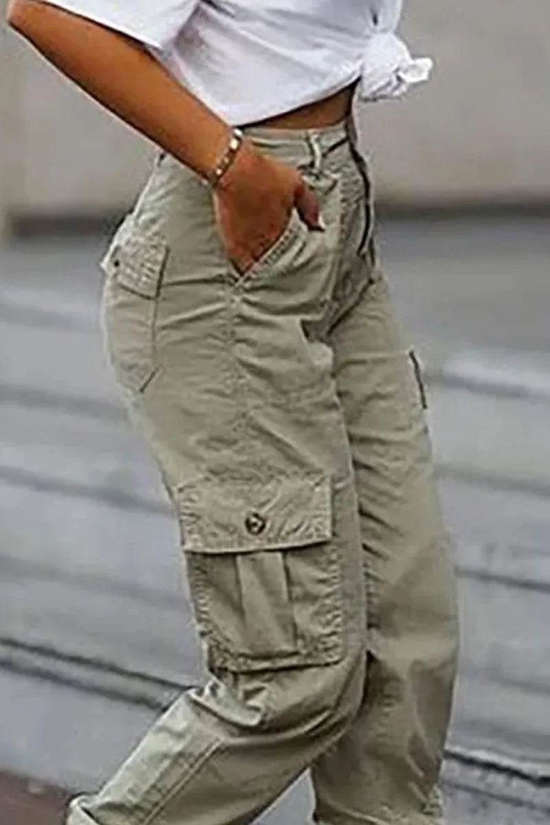 Women's Casual High Waisted Work Pants With Pocket Slim Fit Sports Pants