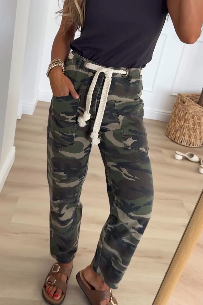 Women's Casual Camouflage Straight Leg Pants