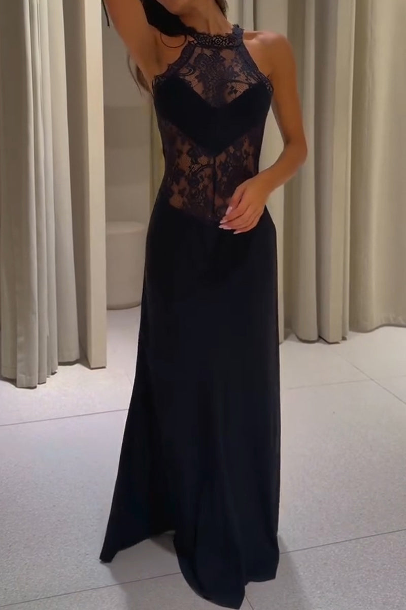 Women's Sexy Lace Patchwork Maxi Dress