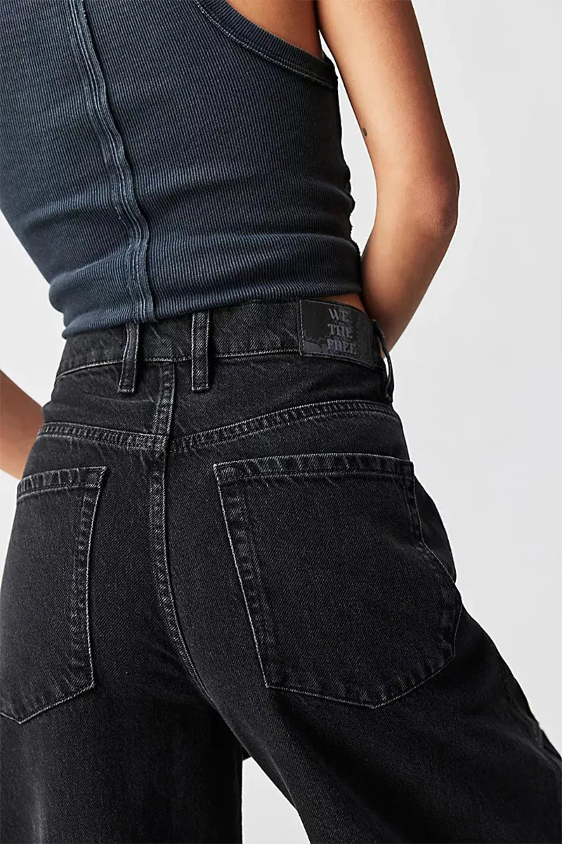 Women's Vintage Wash Mid-Rise Turn-Up Jeans