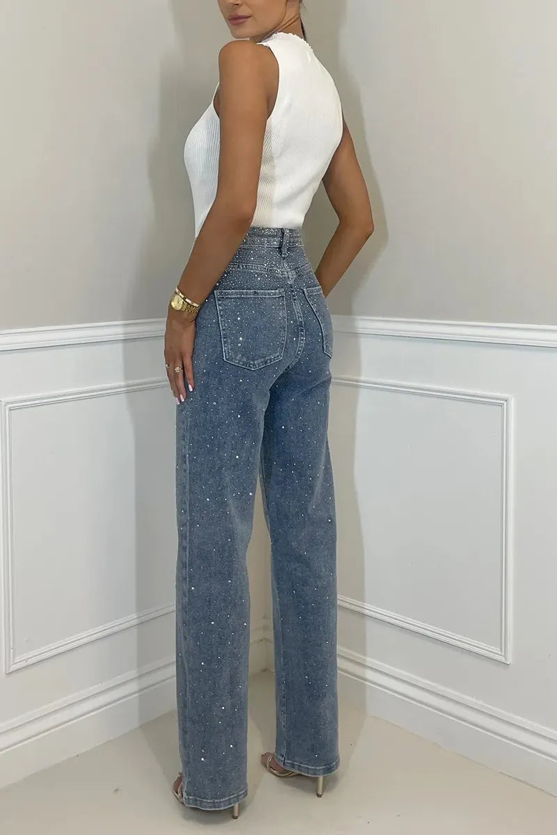 Women's Elegant Starry Sky Hot Diamond Jeans