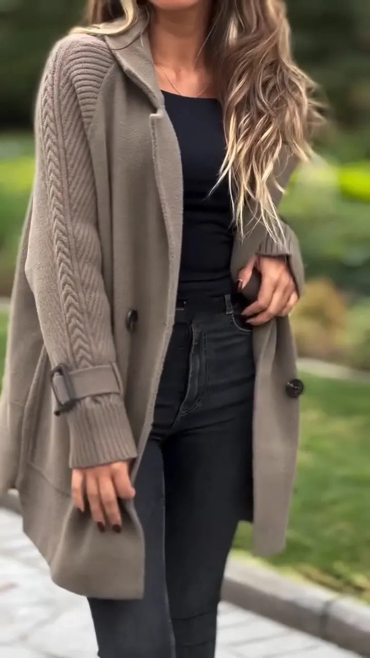 Ladies Collar Splicing Temperament Casual Coat