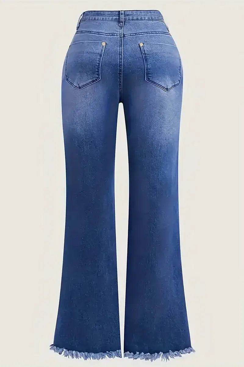 Women's Vintage Embroidered Stretch Flare Jeans
