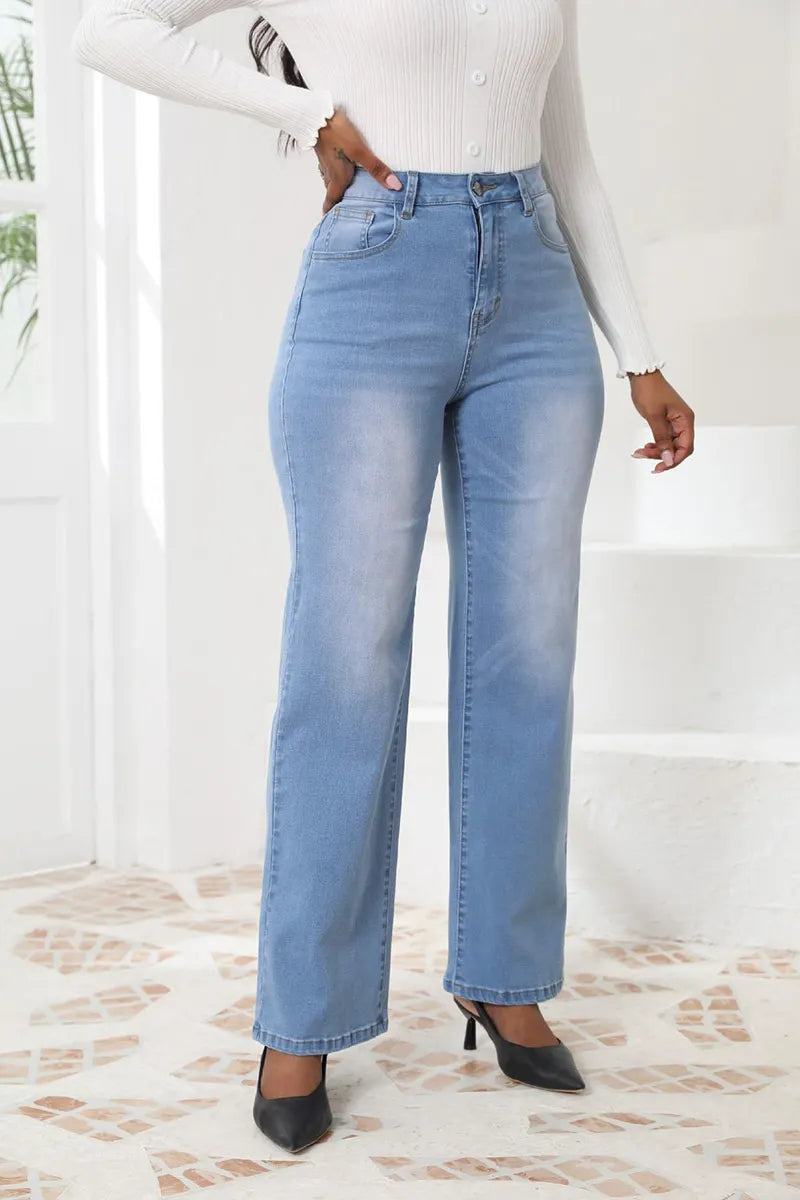 Trendy Slim Fit Straight Leg Casual Jeans