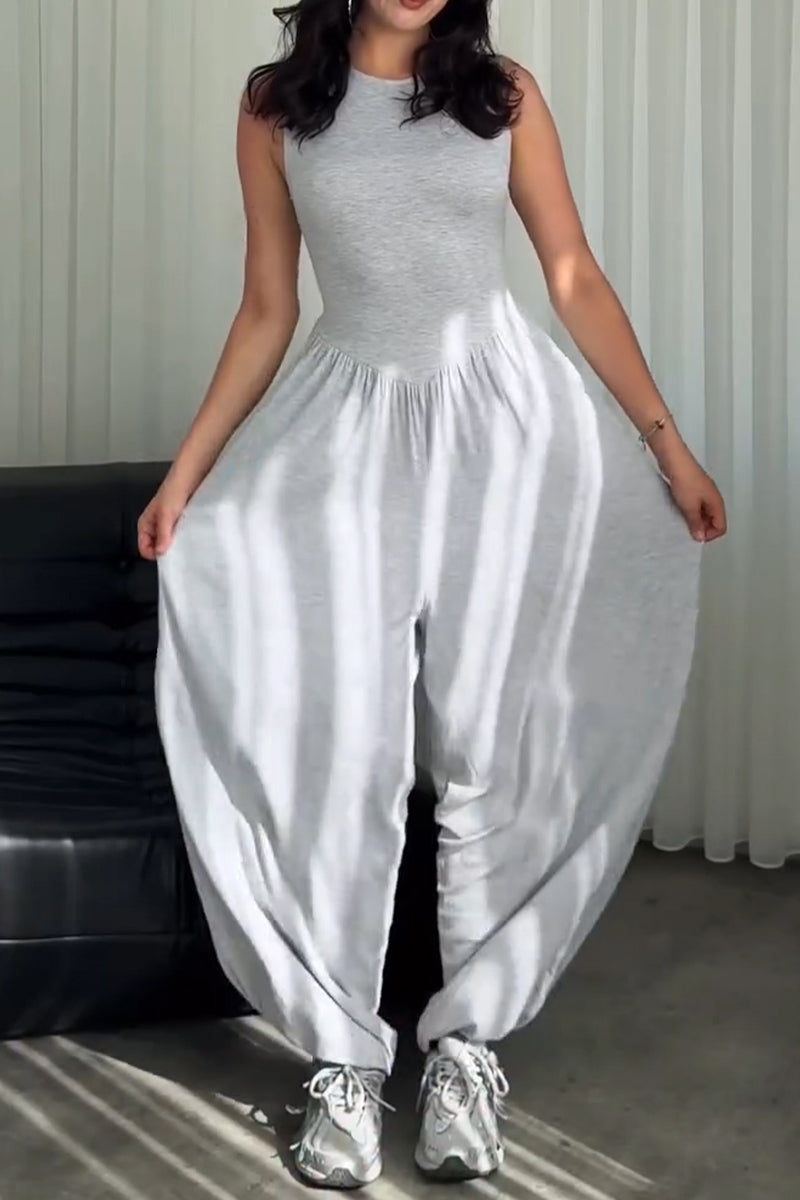 Women's Casual Wide Leg Stretch Comfortable Loose Jumpsuit