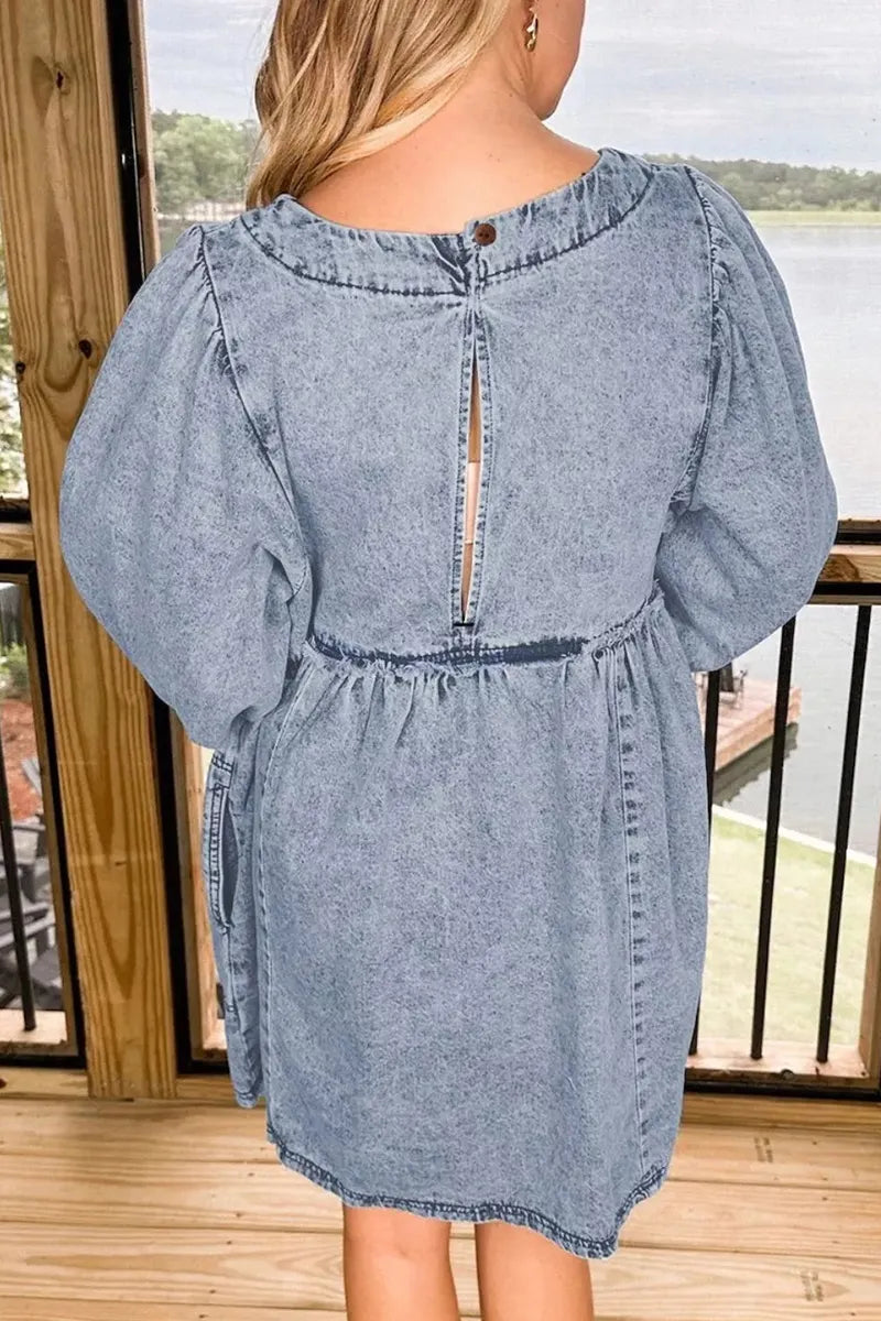 Women's Casual Loose Denim Mini Dress
