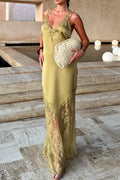 Women's Elegant Vacation Lace Patchwork Maxi Dress