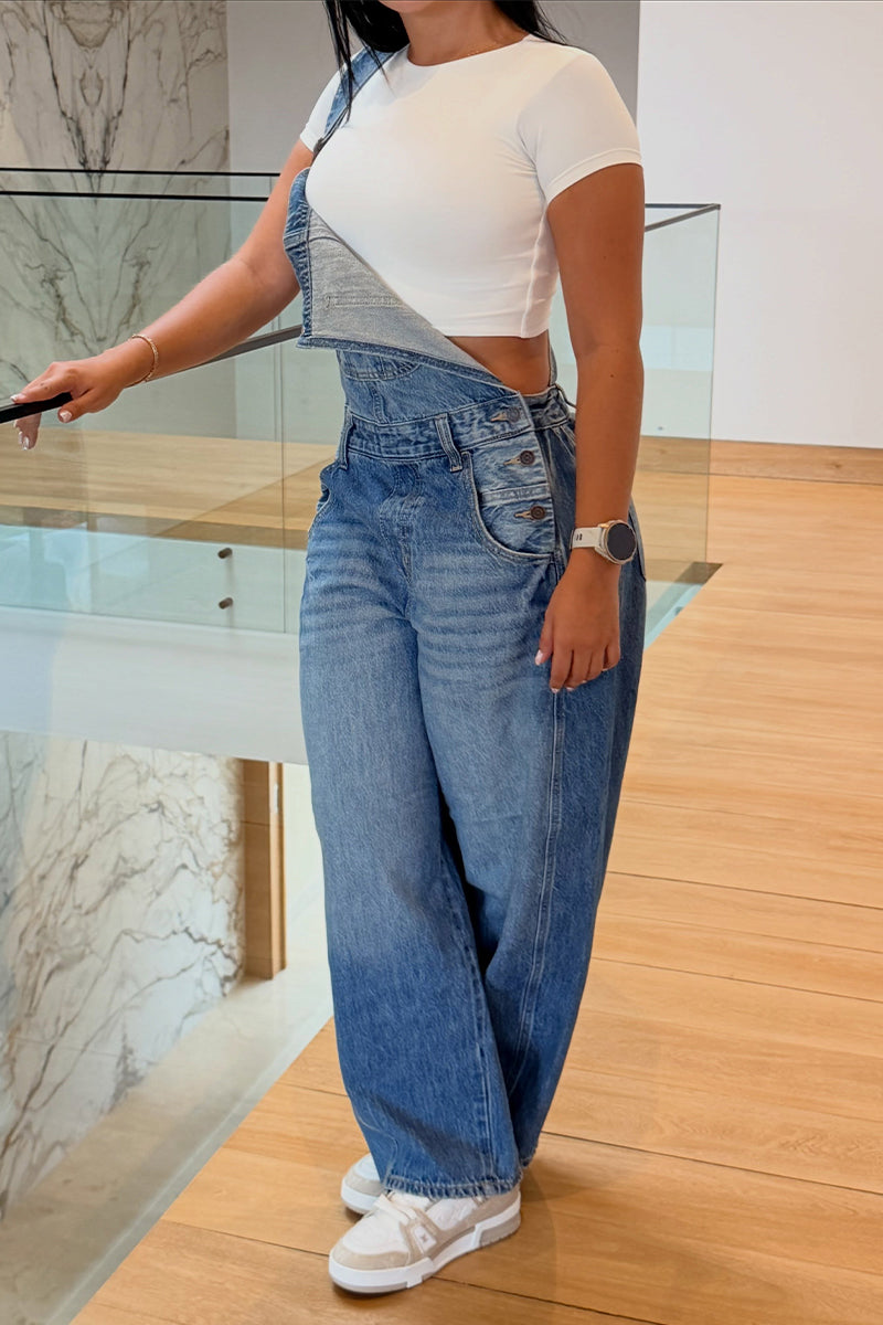 Women's Wash Scratch Casual Denim Overalls
