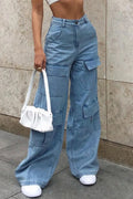 Women's Casual Washed Cargo Pants