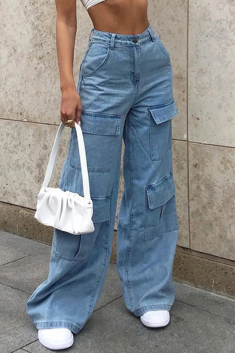 Women's Casual Washed Cargo Pants