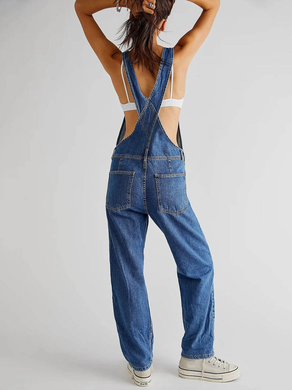 Casual Washed Loose Denim Overalls