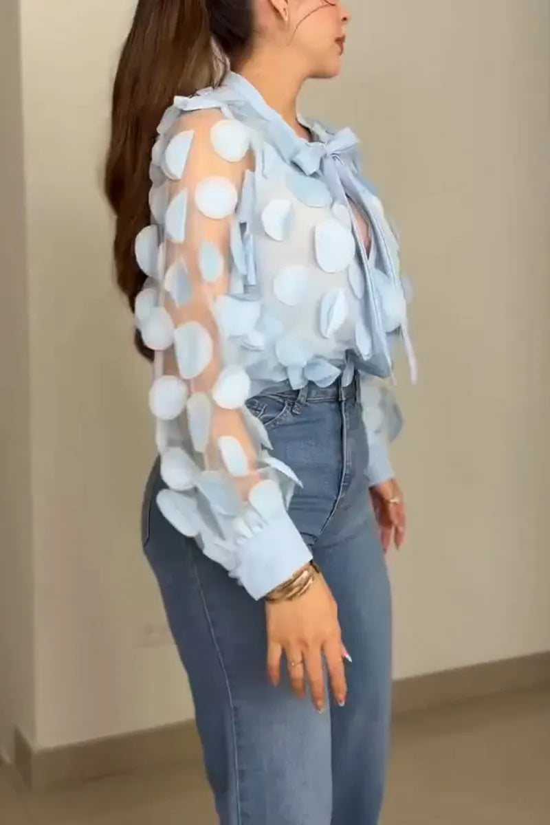 Women Round Neck Circular See Through Top or Denim Vest or Denim Pants
