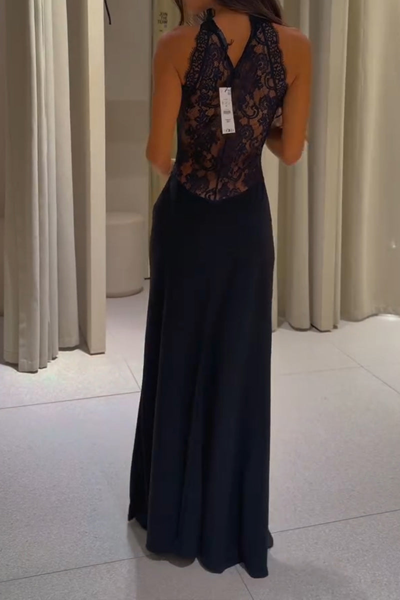 Women's Sexy Lace Patchwork Maxi Dress