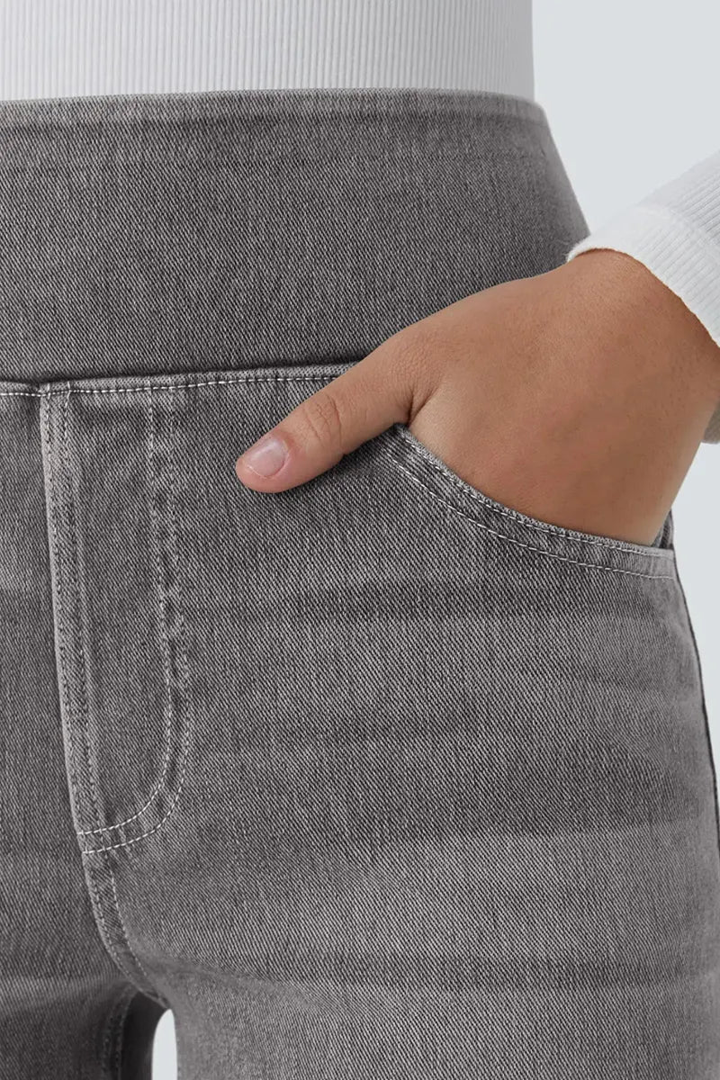 Ladies' Fashion Slim-Fit Draping Jeans