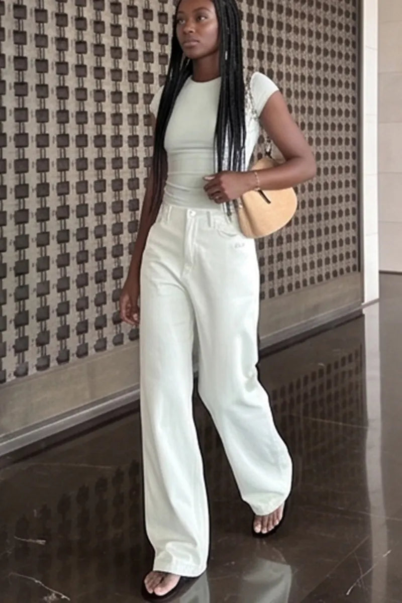 Women's Casual Loose Fit Wide Leg Jeans