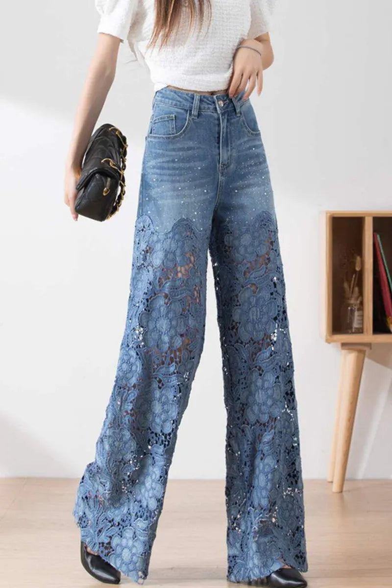 Women' s Lowy Jeans With Lace Insets