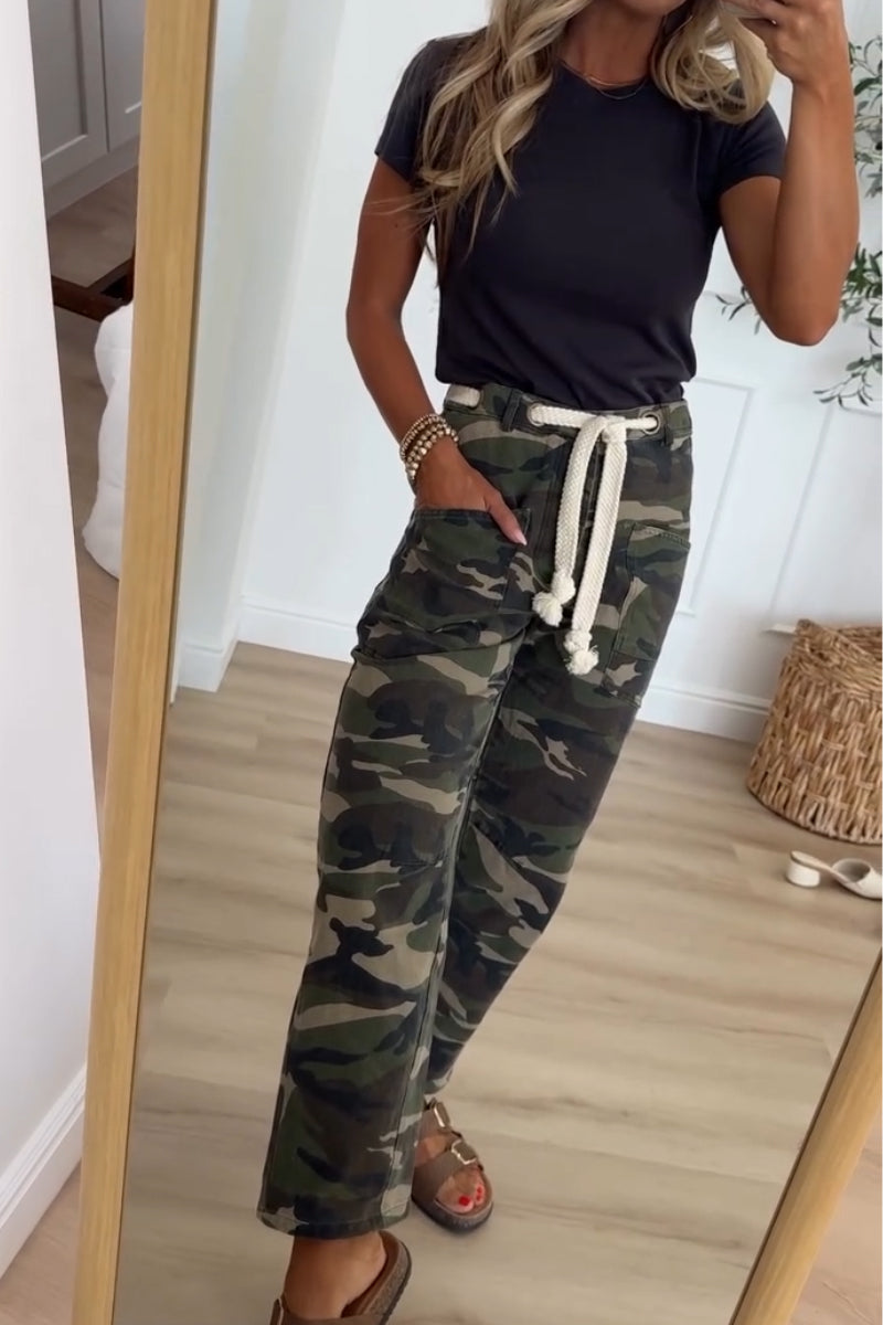 Women's Casual Camouflage Straight Leg Pants