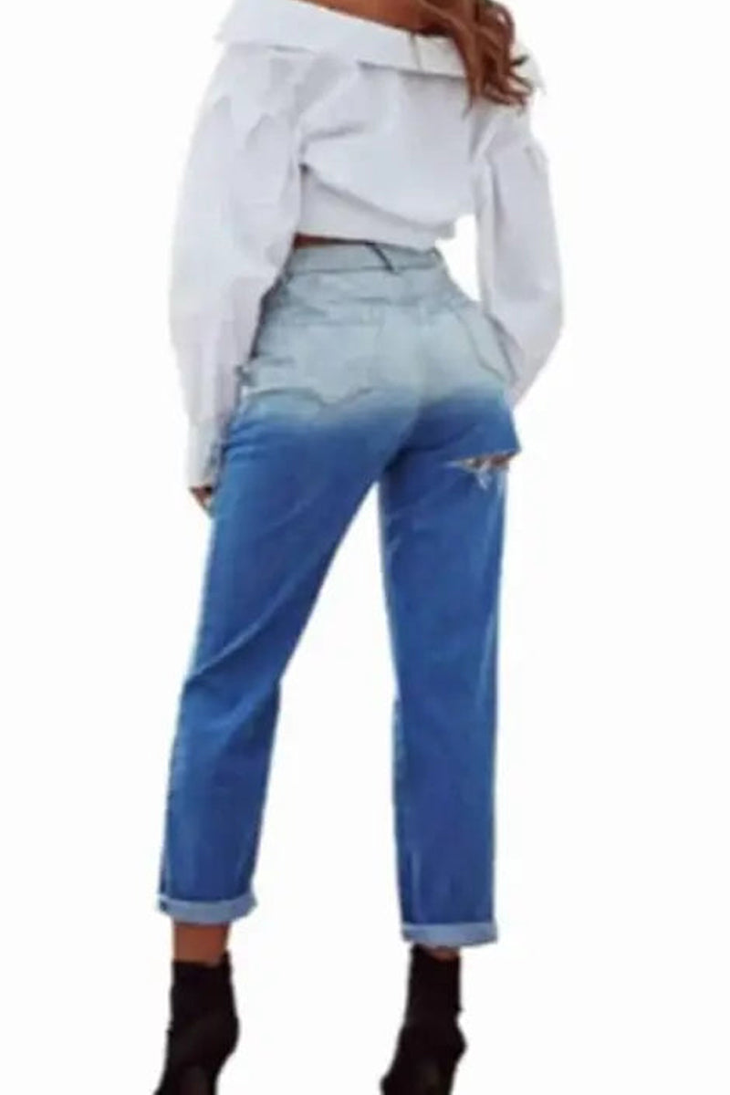 Ladies' Patchwork Vintage Sexy Street Style Jeans