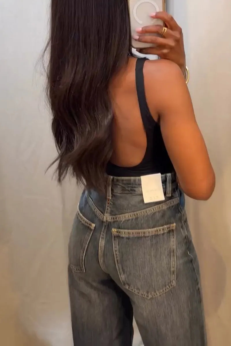 Women's Casual Classic Wide Leg Jeans