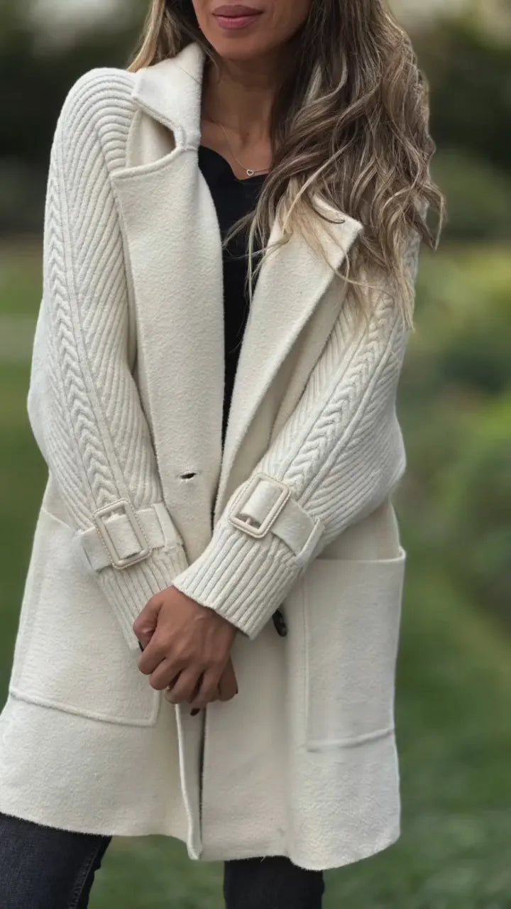 Ladies Collar Splicing Temperament Casual Coat